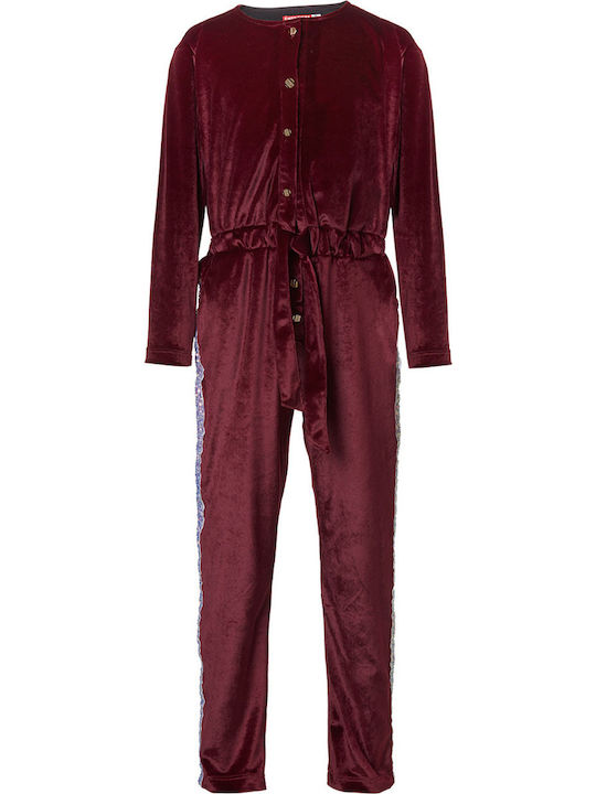 Energiers Kids' Fabric Jumpsuit Burgundy