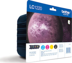 Brother LC-1220 Original Pachet 4 Cartușe de Cerneală pentru Imprimantă InkJet Galben / Cyan / Magenta / Negru (LC-1220VALBPDR)