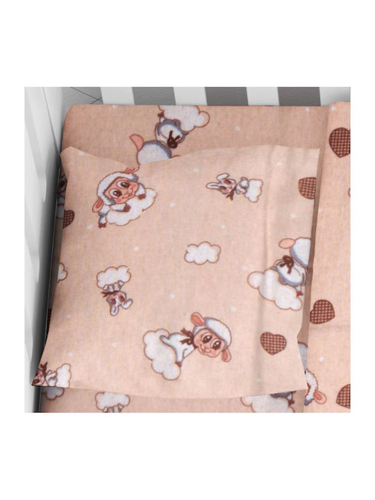 Dimcol Lamb Kids Cotton Pillowcase 50x70cm 07 Beige