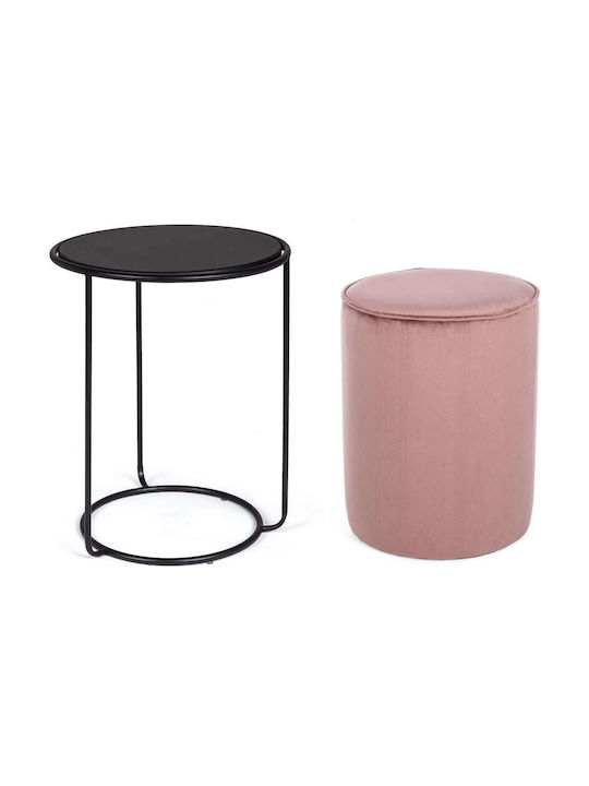 Stool For Living Room Metallic Annika Pink 2pcs