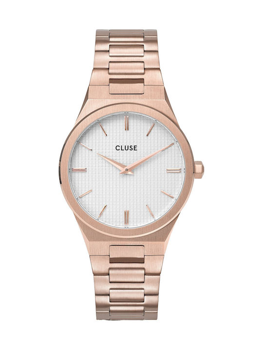 Cluse Vigoureux H-Link Women's Watch with Pink Gold Metal Bracelet