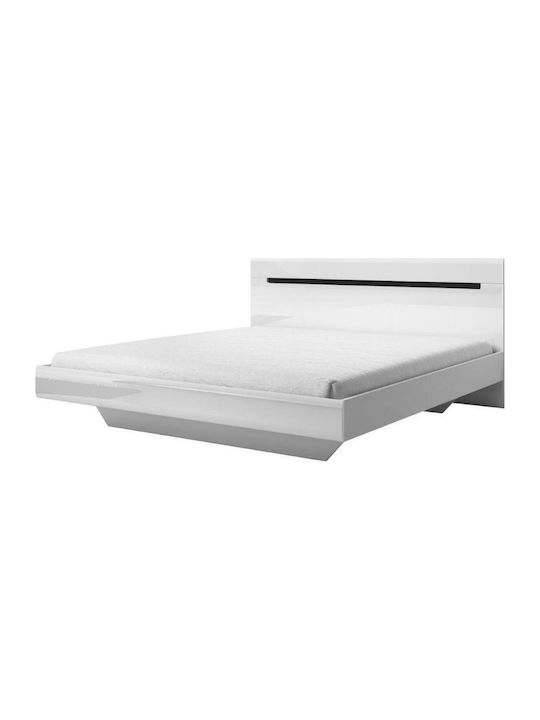 Columbia Κρεβάτι King Size Ξύλινο Λευκό για Στρώμα 180x200cm