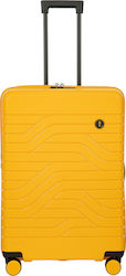 Bric's Milano Ulisse Large Travel Suitcase Hard Yellow with 4 Wheels Height 71cm