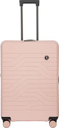 Bric's Milano Ulisse Large Travel Suitcase Hard Pink with 4 Wheels Height 71cm