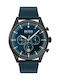 Hugo Boss Pioneer Uhr Chronograph Batterie mit Blau Lederarmband