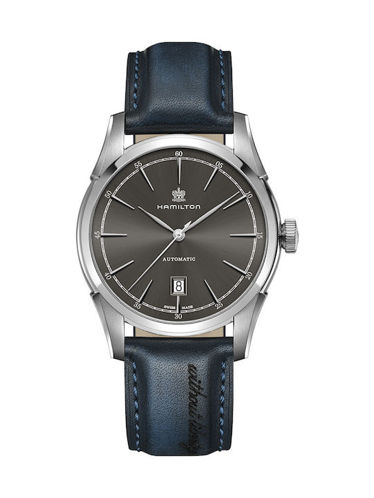 Hamilton American Classic Spirit Of Liberty Auto Automatic Watch with Leather Strap Blue