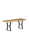 Dining Room Bench with Wooden Surface Brown 110x40x45cm