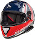 MT Thunder 3 SV Kingdom A1 Glanz Perlmutt Weiß Motorradhelm Vollgesicht DOT / ECE 22.05 Gewicht (+/-50 gr) mit Sunvisor