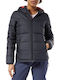 Kurz Damen Puffer Jacke für Winter Schwarz