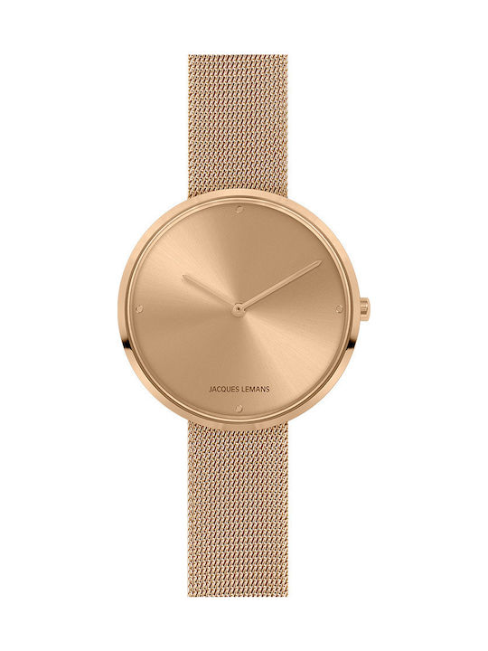 Jacques Lemans Design Collection Uhr mit Rose Gold Metallarmband