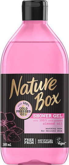 Nature Box Almond Oil Αφρόλουτρο σε Gel με Αμύγδαλο για Λάμψη 385ml