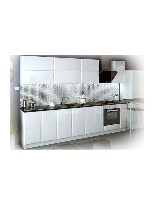 Glantz 280 Floor / Wall Kitchen Cabinets Set Πέρλα L280xW60cm