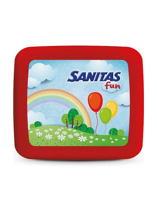 Sanitas Plastic Lunch Box Food container Fun Cookie Box 175ml Red 175ml