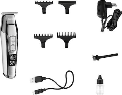 Kemei Rechargeable Hair Clipper Silver KM-5027