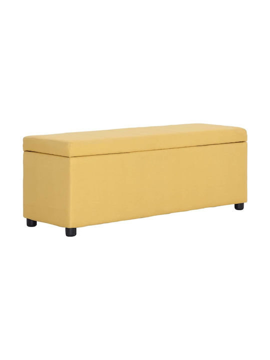 Stool Bench Stool With Storage Space Upholstered with Leatherette Yellow 116x38x43cm