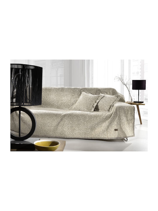 Guy Laroche Viersitzer-Sofa Überwurf Piquet 180x350cm Natural Natürlich