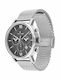Evan Men's Watch 44mm Chronograph Battery with Silver Stainless Steel Bracelet