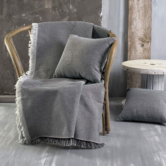 Rythmos Miller Sofa Throw 2 Seater 2 Sides Jacquard 180x240cm 02 Gray