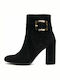 New Matic 600 Suede Women's Ankle Boots with High Heel Black