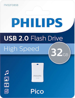 Philips Pico 32GB USB 2.0 Stick Γκρι