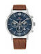 Tommy Hilfiger Evan Uhr Chronograph Batterie mit Braun Lederarmband