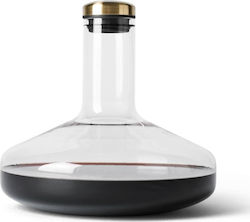 Menu Breather Deluxe Glass Wine Decanter with Stopper Clear Gold 1500ml
