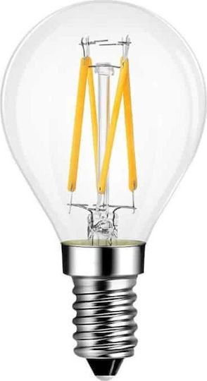 Universe Λάμπα LED 4W 79mm για Ντουί E14 και Σχήμα G45 Θερμό Λευκό 470lm