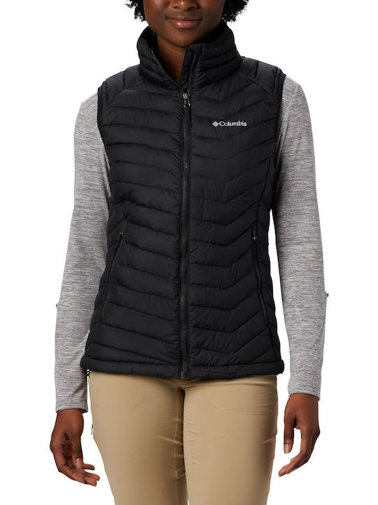 Powder Lite Vest Women's for Hiking Short Puffer Jacket for Spring or Autumn Black