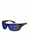 Polaroid Men's Sunglasses with Black Plastic Frame and Blue Polarized Mirror Lens 07886 003/5X