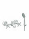 Viospiral Retro Retro Bade- / Duscharmatur Badewanne Komplettes Set Silber