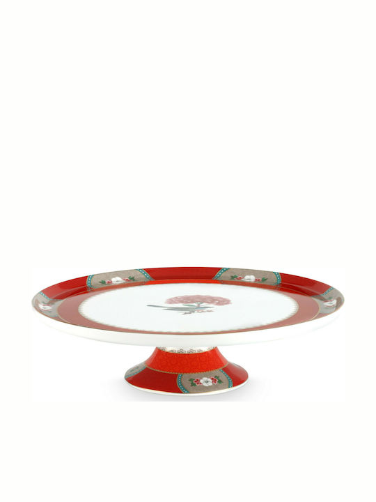 PiP Studio Blushing Birds Cake Stand Porcelain Pedestal Κόκκινη 30.5x30.5εκ.