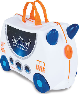 Trunki Skye Spaceship Children's Cabin Travel Suitcase Hard White with 4 Wheels Height 31cm