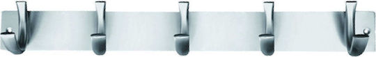 Import Hellas Wandhalterung Metall Nikel Matt 5 Haken 45,5cm