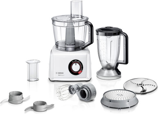 Bosch MultiTalent 8 Multifunktionale Küchenmaschine 1000W mit Schüsselkapazität 3,9 l und Mixerkrugkapazität Weiß