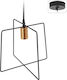 Double Square Pendant Light Single-Light for Socket E27 Black