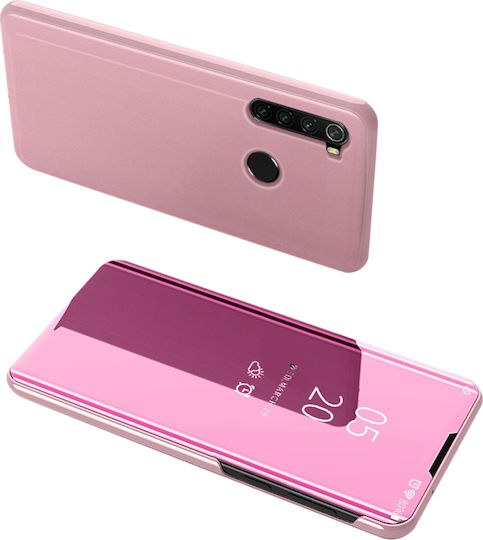 Clear View Book Πλαστικό Ροζ Χρυσό (Redmi Note 8)