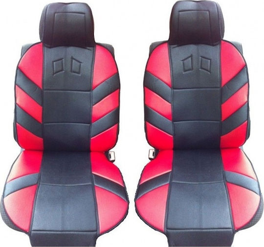 Car Seat Back Set 2pcs Polyester Red / Black