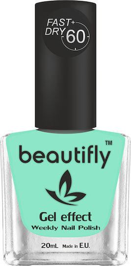 Beautifly Glossy Βερνίκι Νυχιών Μακράς Διαρκείας Quick Dry 410 Vert Amande 20ml
