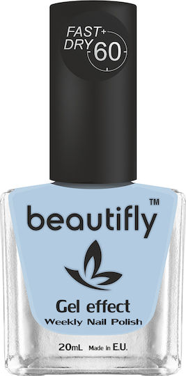 Beautifly Glossy Βερνίκι Νυχιών Μακράς Διαρκείας Quick Dry 510 Baby Blue 20ml