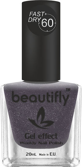 Beautifly Glossy Βερνίκι Νυχιών Μακράς Διαρκείας Quick Dry 588 Blueberry Muffin 20ml