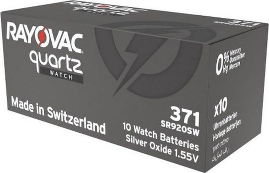 Rayovac 371 SR920SW Batterien Silber-Oxid für Uhren SR69 1.55V 10Stück