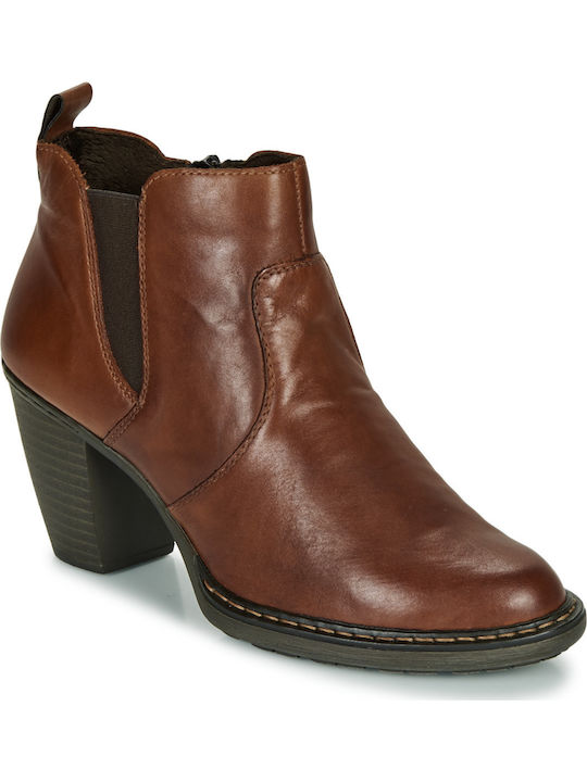 Rieker Leather Women's Ankle Boots Tabac Brown