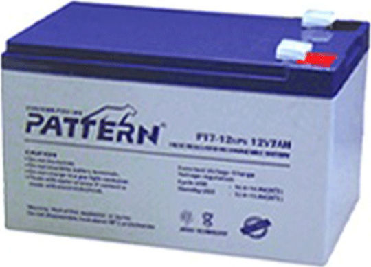 Pattern Battery PT7-12 Μπαταρία UPS με Χωρητικότητα 7Ah και Τάση 12V 1τμχ