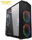 Armaggeddon T5X Pro II Gaming Midi Tower Κουτί Υπολογιστή με Πλαϊνό Παράθυρο και RGB Φωτισμό Μαύρο