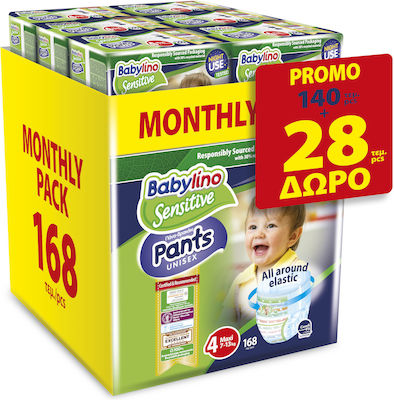 Babylino Diaper Pants Pants Sensitive No. 4 for 7-13 kgkg 168pcs