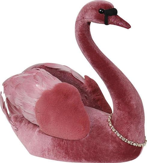 Lianos Weihnachtliche Stoff Figur Schwan Rosa Höhe 34cm