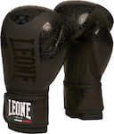 Leone Maori Boxhandschuhe aus Kunstleder Schwarz