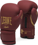 Leone Synthetic Leather Boxing Competition Gloves Red