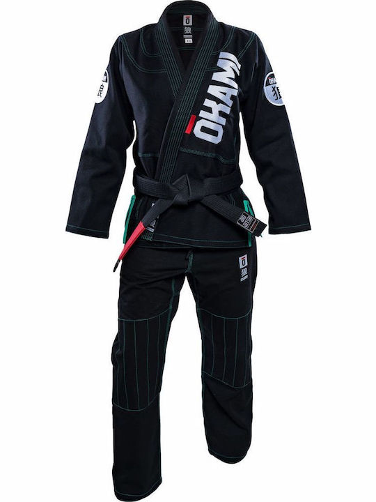Okami Competition Training Team Gi 3 Femei Uniforme Jiu Jitsu brazilian Negru