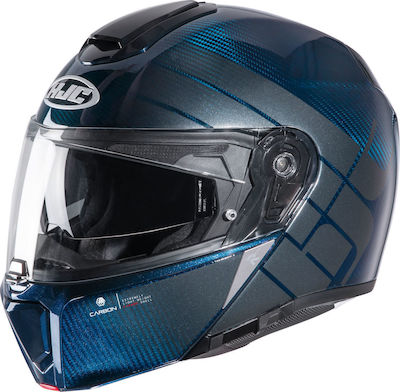 HJC RPHA90s Carbon Flip-Up Helmet with Sun Visor DOT 1470gr Balian KR5086